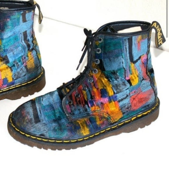 DR MARTENS Velvet Vintage 90s Grunge Boots - Picture 3 of 7